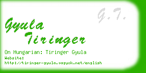 gyula tiringer business card